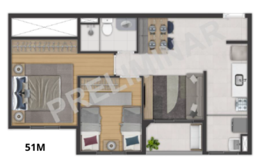 START JOY (42, 51 E 54m²) – 1 E 2 DORM (SUÍTE) – 1 VAGA – CENTRO