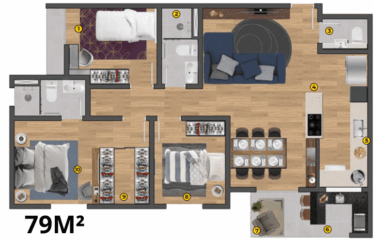 ATLÂNTICA (58 E 79M²) 2 E 3 DORM (SUÍTE) – 1 OU 2 VAGAS – VALPARAÍSO