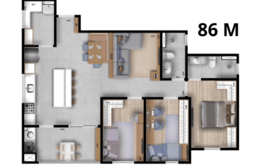 ILHA DE MURANO (72 E 86m²) – 2 E 3 DORM (SUÍTE) – 1 E 2 VAGAS – BAIRRO JARDIM