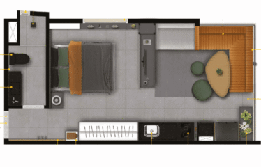 WALK JARDIM – STUDIO – 1 VAGA MOTO OU CARRO-  BAIRRO JARDIM