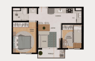 VIBE (36m²) – 2 DORM- MINHA CASA MINHA VIDA – BANGU / CURUÇÁ
