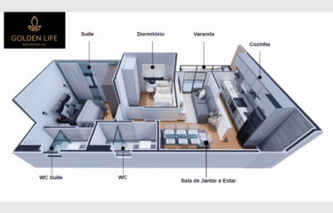 GOLDEN LIFE (50m²) – 2 DORM- 1 VAGA CARRO- MINHA CASA MINHA VIDA – PARAISO – PROX. SHOPPING