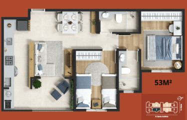 HAUS- 51 E 53M²- 2 DORM (SUÍTE) – 1 E 2 VAGA- NOVA PETRÓPOLIS / SANTA TEREZINHA – MCMV