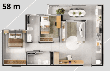 MERITT – 58M E 67M – 2 E 3 DORM (SUÍTE)- 1 E 2 VAGA – JD. STELLA – AV PEREIRA BARRETO