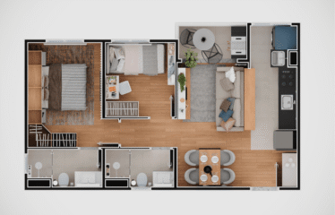 AURA -47M – 2 DORM (SUÍTE)- 1 VAGA – VILA HUMAITÁ – MINHA CASA MINHA VIDA