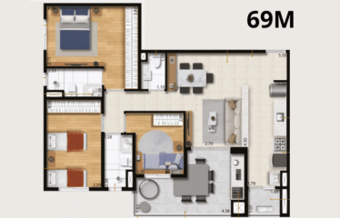 MOTIRÓ CASA BRANCA -57M/ 70M E 90M – 2 E 3 DORM(SUÍTE) – 1 OU 2 VAGAS – CASA BRANCA / CENTRO