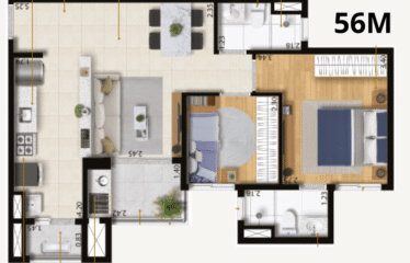 MOTIRÓ CASA BRANCA -57M/ 70M E 90M – 2 E 3 DORM(SUÍTE) – 1 OU 2 VAGAS – CASA BRANCA / CENTRO