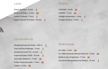 ELLEVA DIADEMA (55 E 65m²) – 2 E 3 DORM (SUÍTE) -1 E 2 VAGAS- CENTRO
