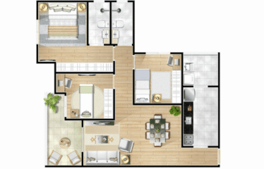 RAVENA (86m²) – 3 DORM (SUÍTE) – 2 VAGAS – VILA ALZIRA