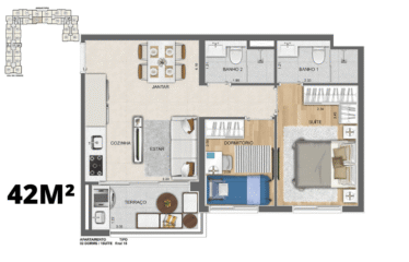 UP SIDE (55M GARDEN / 42 E 43m²) – 2 DORM (SUÍTE)- 1 OU 2 VAGAS -MINHA CASA MINHA VIDA – SHOPPING ATRIUM