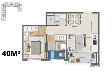 UP SIDE (55M GARDEN / 42 E 43m²) – 2 DORM (SUÍTE)- 1 OU 2 VAGAS -MINHA CASA MINHA VIDA – SHOPPING ATRIUM