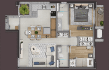 ESSENCIAL JARDIM (67 m²) – 2 DORM (SUÍTE) – 1 OU 2 VAGAS – JARDIM