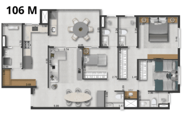 MOTIRÓ PARQUE CENTRAL – 82M – 106M- 127M – 3 DORM (SUÍTE) OU 3 SUÍTES – 2 OU 3 VAGAS