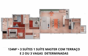 DOURO RESIDENCIAL CLUB (RUA DAS FIGUEIRAS)- 134M – 3 SUÍTES – 2 OU 3 VAGAS  – CAMPESTRE