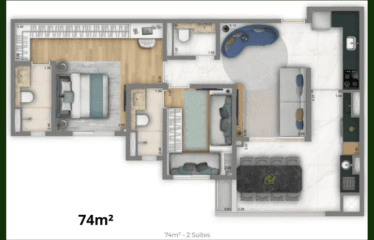 LIVING GRAND WISH JARDIM – AV.INDUSTRIAL- 74 A 126M² – 2 ou 3 DORM (SUÍTE) E 3 SUÍTES – 1 OU 2 VAGAS – BAIRRO JARDIM