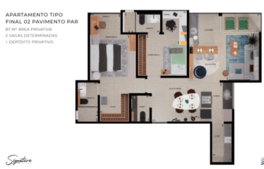 SIGNATURE – 87M² – 2 SUÍTES – 2 VAGAS – VALPARAISO