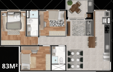 SOPHISTIC – 68 A 83 M² – 2 E 3 DORM(SUÍTE) -1 E 2  VAGAS – CENTRO