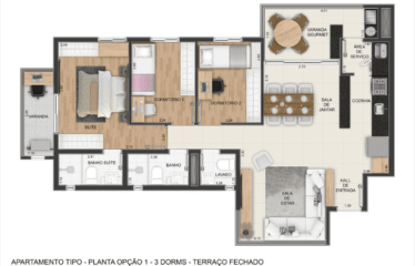 BALCONY – (82m²) – 3 DORM (SUÍTE) – 2 VAGAS – JARDIM BELA VISTA/ FLORESTA