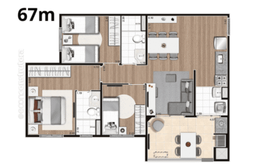 VISION – (48m,56m e 67m²) – 2 e 3 DORM (SUÍTE) -1 e 2 VAGAS – CAMPESTRE
