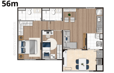 VISION – (48m,56m e 67m²) – 2 e 3 DORM (SUÍTE) -1 e 2 VAGAS – CAMPESTRE