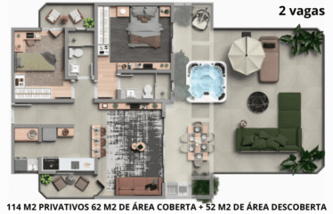 BAETA GARDEN (52m²) – 2 DORM – 1 VAGAS – BAETA NEVES