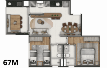 AM LAURA (58/62 E 67M²) – 2 DORM (SUÍTE) – 1 VAGA – VILA BASTOS