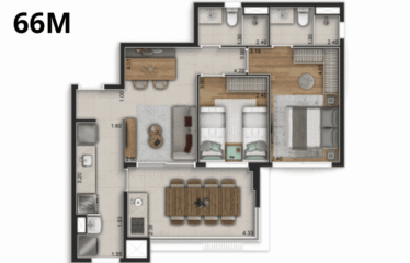 AM FIGUEIRAS (66 E 88m²) – 2 E 3 DORM (SUÍTE) – 1 e 2 VAGAS – BAIRRO JARDIM