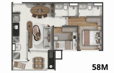 AM LAURA (58/62 E 67M²) – 2 DORM (SUÍTE) – 1 VAGA – VILA BASTOS
