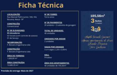 SPLENDORE (195m²) – 3 SUÍTES – 3 OU 4 VAGAS – VILA BOCAINA