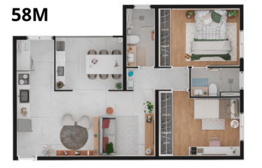 UPPER PETROPOLIS (58 E 61M²) – 2 DORM (SUÍTE) – 1 VAGA – NOVA PETRÓPOLIS