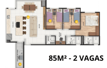 ALL SEASONS (85M²) – 3 DORM (SUÍTE) – 2 VAGAS – BAIRRO JARDIM