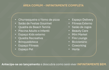 INFINITE – 3 DORM(SUÍTE) – 81M² – 2 OU 3 VAGAS – SANTA PAULA