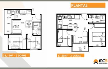 UNIK- 38M – 2 DORM – 1  VAGA – CANHEMA