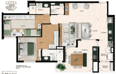 BOTANIC – 89M²- 3 DORM(SUÍTE)- 2 VAGAS –  VILA BASTOS