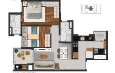 TENNESSEE – 64m² – CAMPESTRE – 2 DORM (SUÍTE) – 1 VAGA