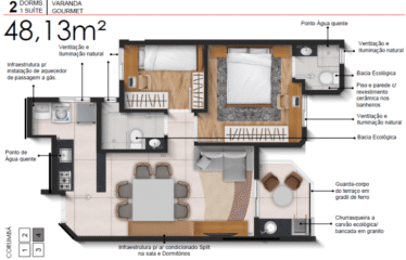 NEW WAY – 50M² – 2 DORM(SUÍTE)- 1 VAGA –  VILA ALICE / VILA BASTOS