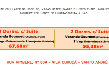SÃO RAFAEL – 55 E 67M²-2 E 3 DORM(SUÍTE)- 1 E 2 VAGAS –  VILA CURUÇÁ / BANGU