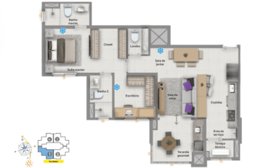 MAGNO JARDIM – 72M²- 2 SUÍTES- 2 VAGAS –  JARDIM