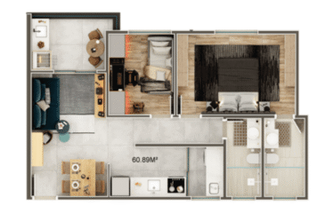 ROSAFLOR – 60 A 66M²-2 DORM(SUÍTE)- 1 E 2 VAGAS –  NOVA PETROPOLIS
