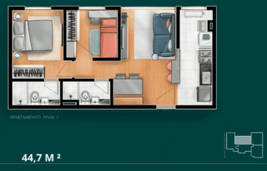LISBOA (44 E 49M²) – 2 DORM – 1 VAGA – VILA BASTOS / JARDIM BELA VISTA
