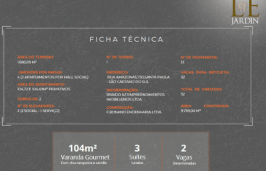 LE JARDIN – 104m² – 3 SUÍTES -2 VAGAS  – SANTA PAULA