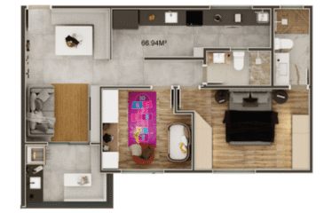 ROSAFLOR – 60 A 66M²-2 DORM(SUÍTE)- 1 E 2 VAGAS –  NOVA PETROPOLIS