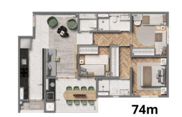 GRAND RESORT BY LIVING – AV.INDUSTRIAL- 52, 63, 75 E 102M² – 2 ou 3 DORM (SUÍTE) e 3 SUÍTES- 1 OU 2 VAGAS – BAIRRO JARDIM