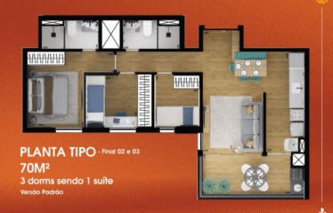CANAVARRO – 70 e 72M – 3 DORM (SUÍTE)- 2 VAGAS – CAMPESTRE