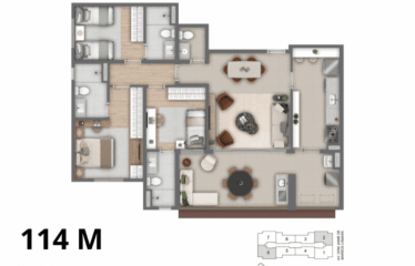 PATTEO CLUBE – 94 E 114M² – 3 DORM (1 SUÍTE) E 3 SUÍTES- 2 VAGAS – PLANALTO