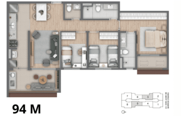 PATTEO CLUBE – 94 E 114M² – 3 DORM (1 SUÍTE) E 3 SUÍTES- 2 VAGAS – PLANALTO
