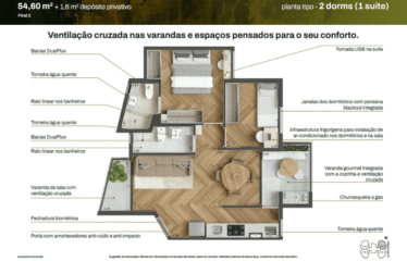 NEWAY CAMPESTRE- 54M – 2 DORM(SUÍTE) – 1 VAGA – CAMPESTRE