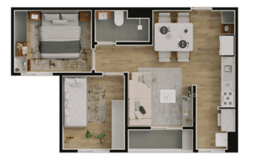 SOU VIVER DIADEMA- 44M²- 2 DORM – SERRARIA
