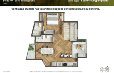 NEWAY CAMPESTRE- 54M – 2 DORM(SUÍTE) – 1 VAGA – CAMPESTRE