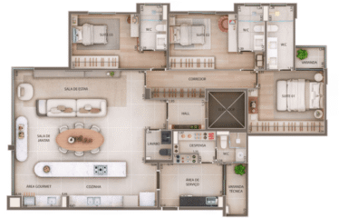 PITANGUEIRAS (153M²) – 3 SUÍTES- 3 VAGAS – BAIRRO JARDIM